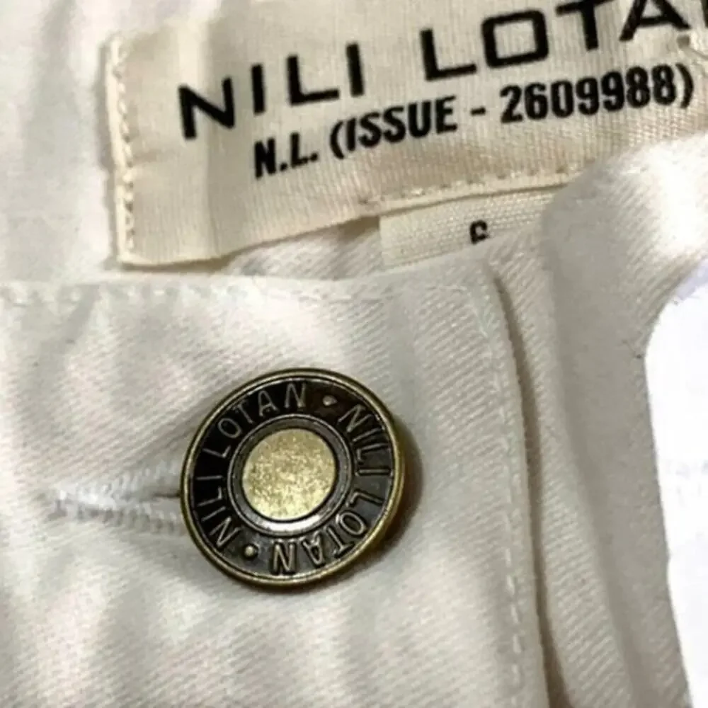 Nili Lotan NWT Oakland Wide-Leg Stretch Twill Pant in Eggshell Women's Size 6 - Picture 9 of 10